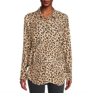 Time and Tru • Lightweight • Woven • Leopard Print • Maternity • Pop Over Top